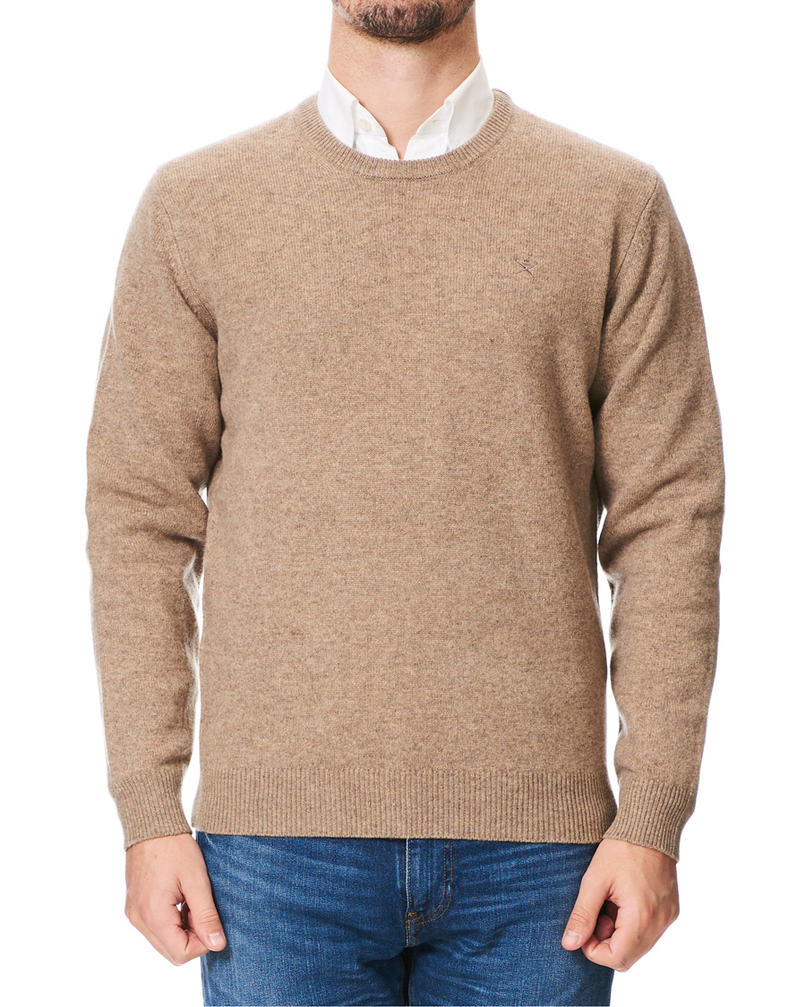 Herren | Pullover | Hackett | Lambswool Crew Neck Mushroom