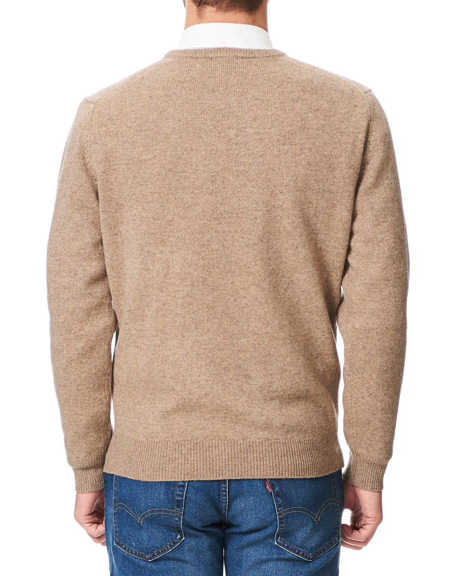 Herren | Pullover | Hackett | Lambswool Crew Neck Mushroom