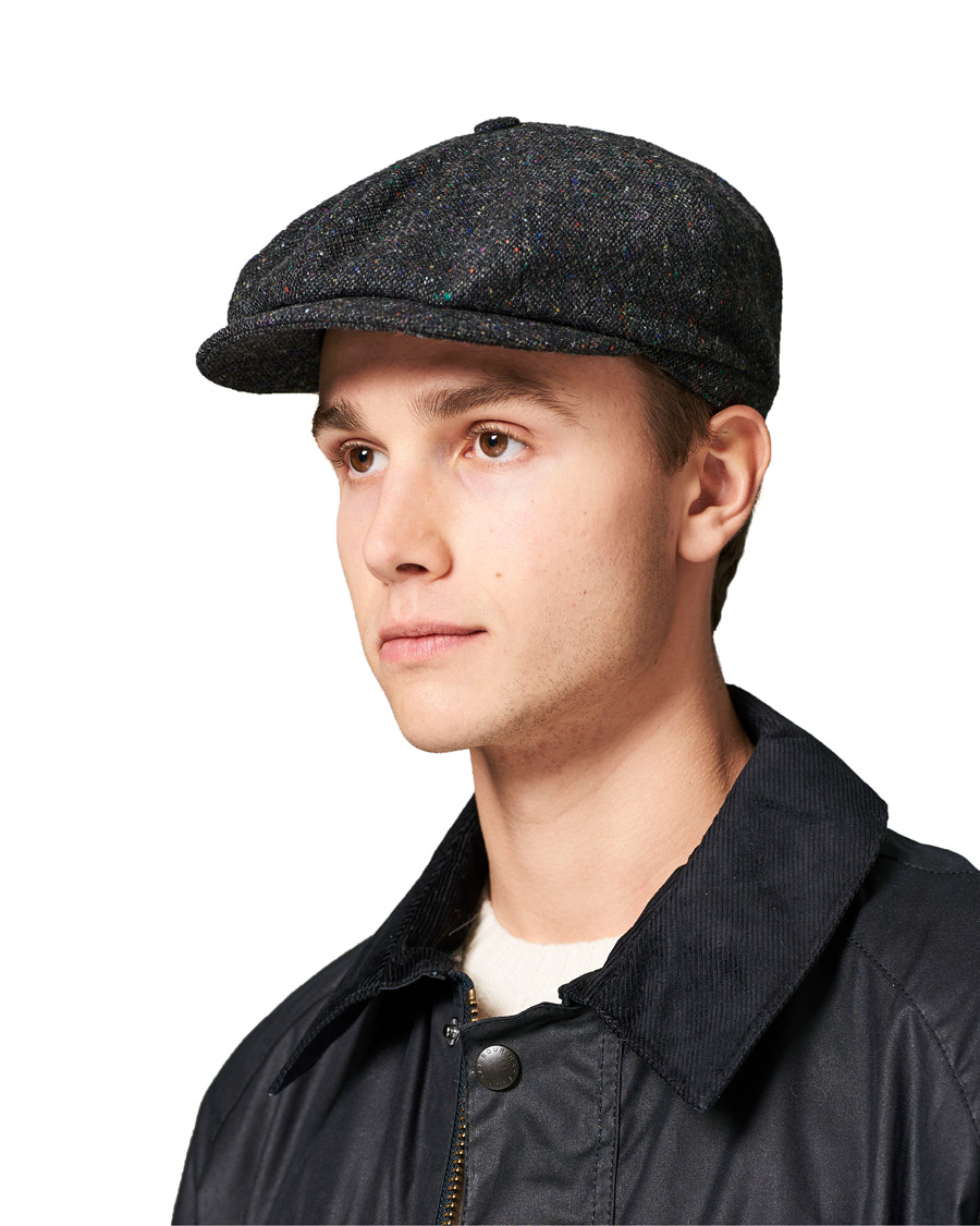 Herren | Lock & Co Hatters Tremelo Donegal Tweed Cap Dark Grey | Lock & Co Hatters | Tremelo Donegal Tweed Cap Dark Grey