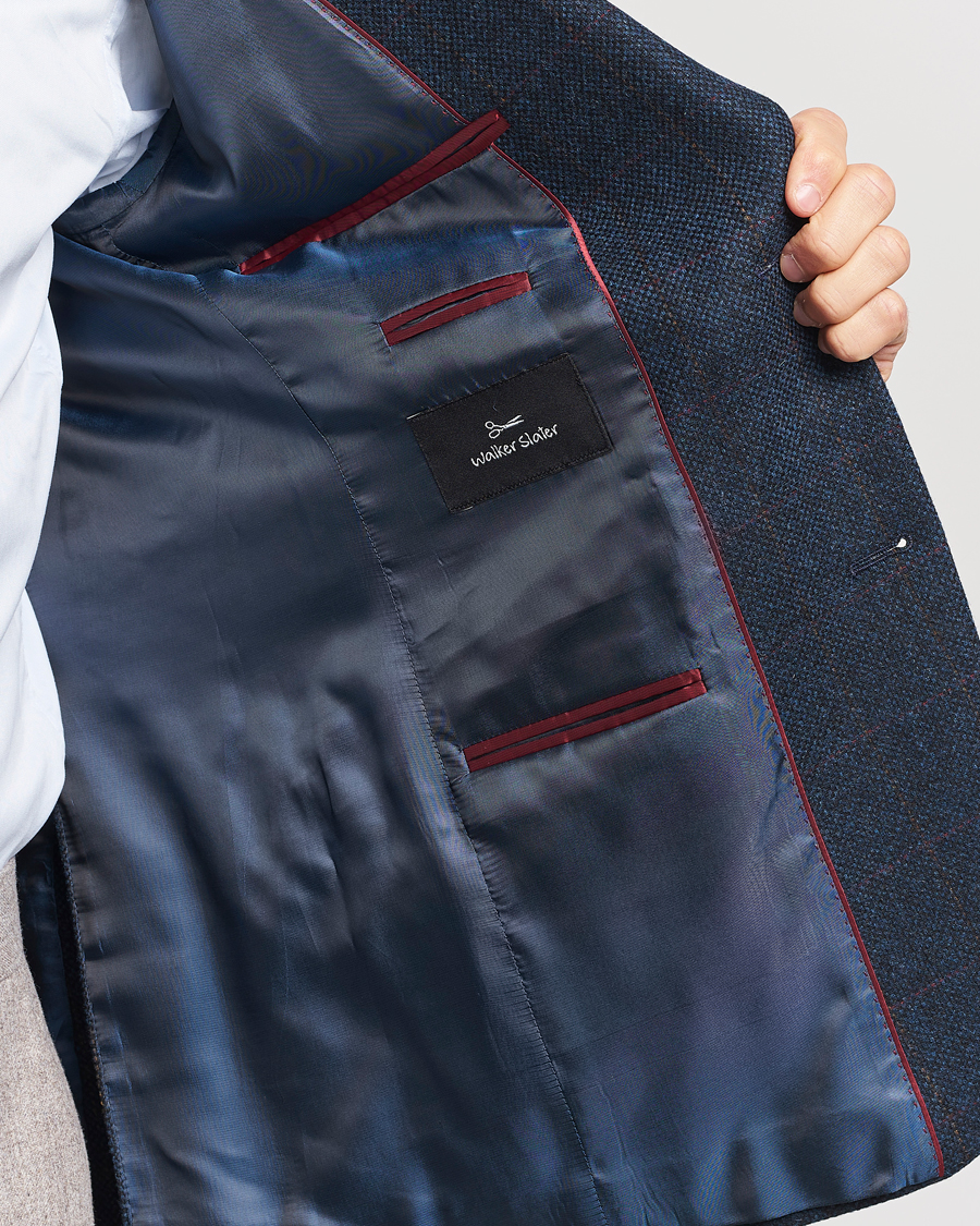 Herren | Sakkos | Walker Slater | Edward Lambswool Windowpane Blazer Navy