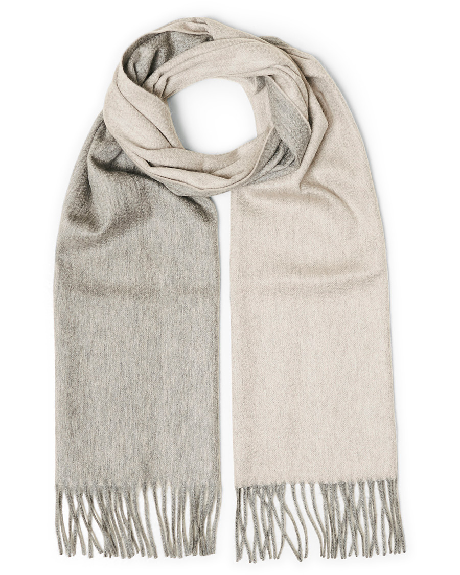 Herren | Begg & Co Arran Reversible Cashmere Scarf Flannel/Oyster | Begg & Co | Arran Reversible Cashmere Scarf Flannel/Oyster