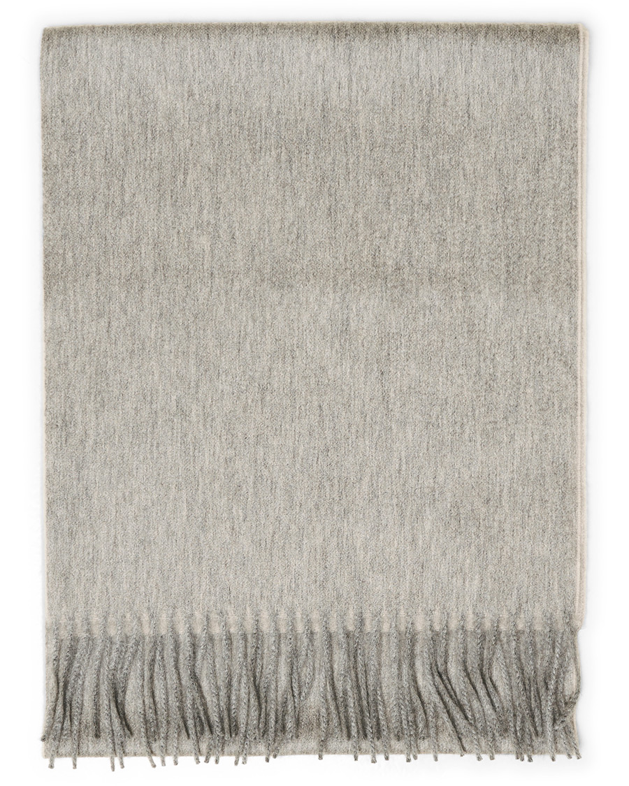 Herren | Begg & Co Arran Reversible Cashmere Scarf Flannel/Oyster | Begg & Co | Arran Reversible Cashmere Scarf Flannel/Oyster