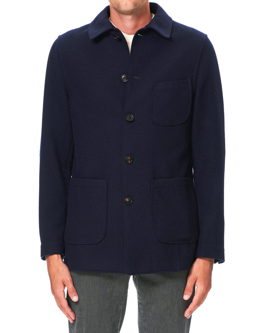 Herren | Hemden | Lardini | Wool Overshirt Navy
