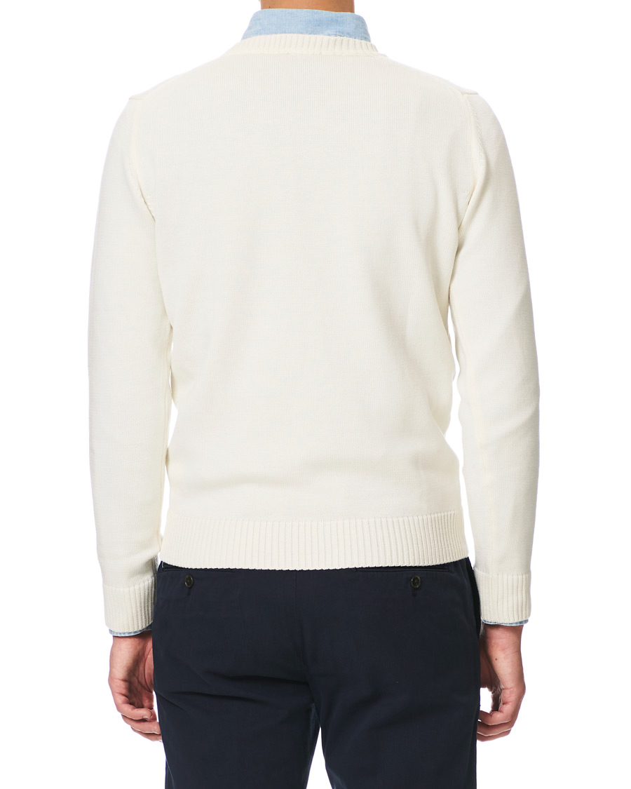 Herren | Pullover | Stenströms | Heavy Knitted Merino Crew Neck Cream