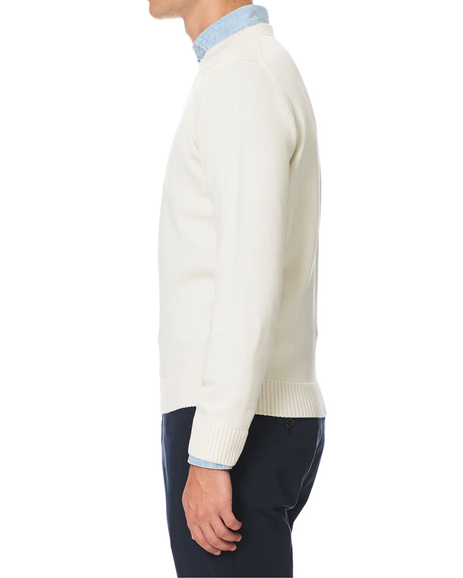 Herren | Pullover | Stenströms | Heavy Knitted Merino Crew Neck Cream