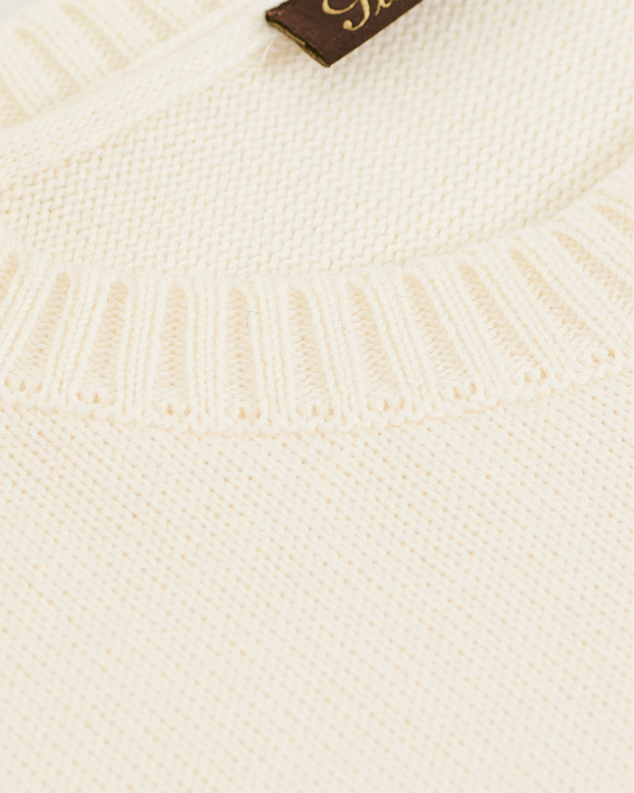 Herren | Pullover | Stenströms | Heavy Knitted Merino Crew Neck Cream