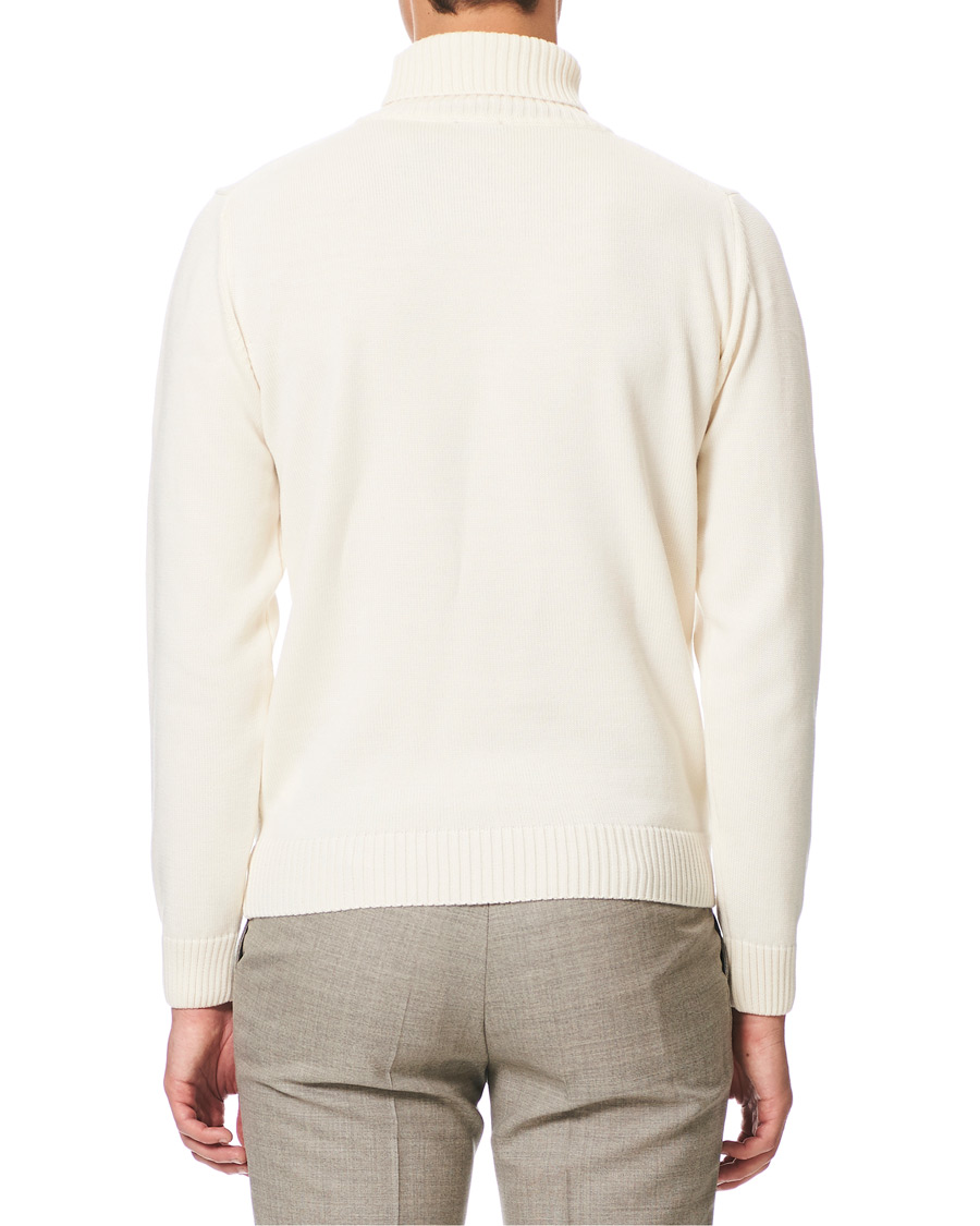 Herren | Pullover | Stenströms | Heavy Knitted Merino Rollneck Cream
