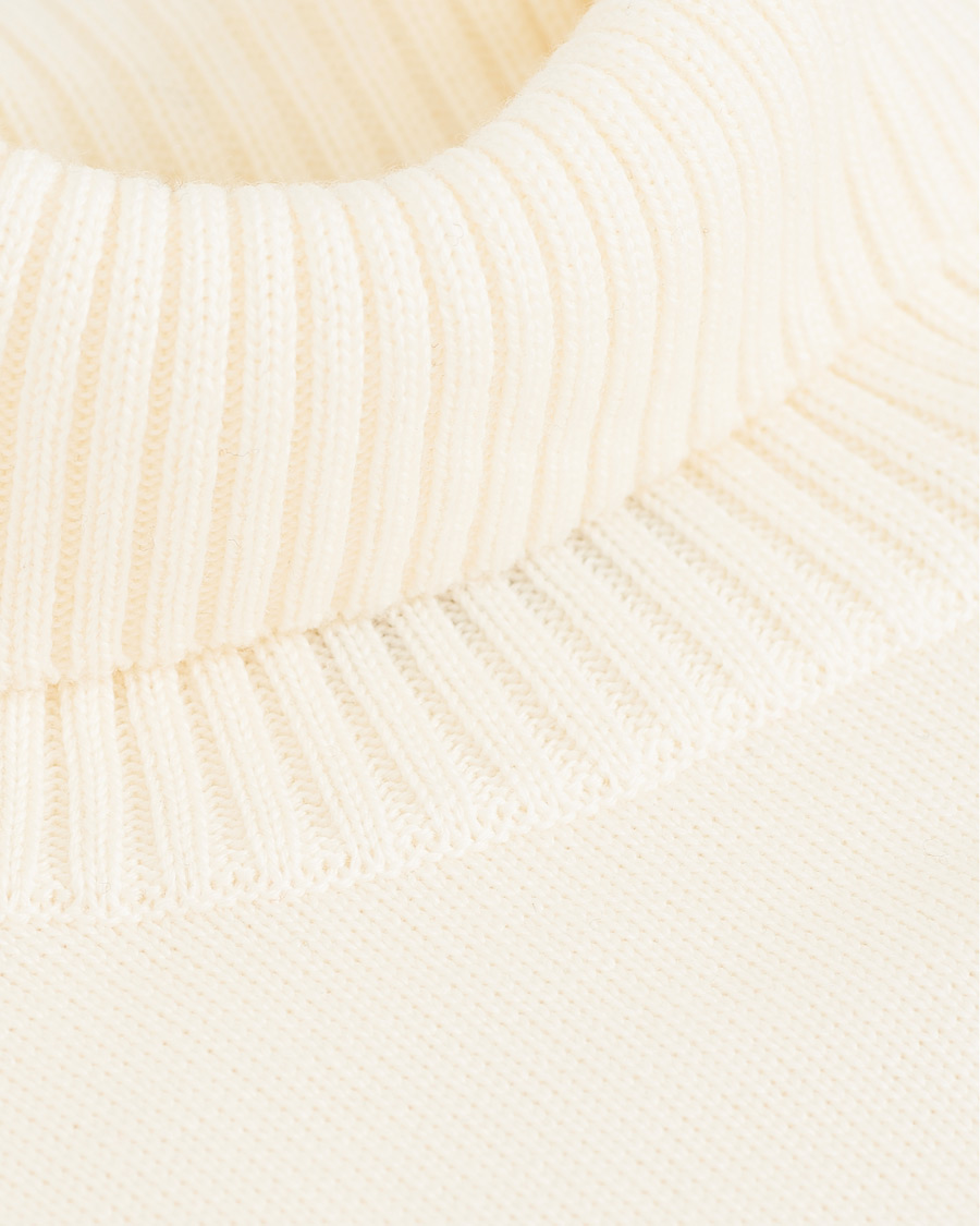 Herren | Pullover | Stenströms | Heavy Knitted Merino Rollneck Cream