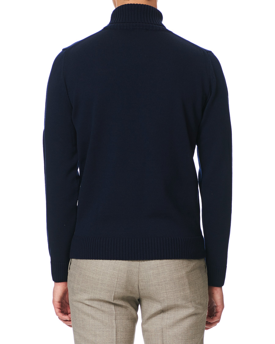 Herren | Pullover | Stenströms | Heavy Knitted Merino Rollneck Navy