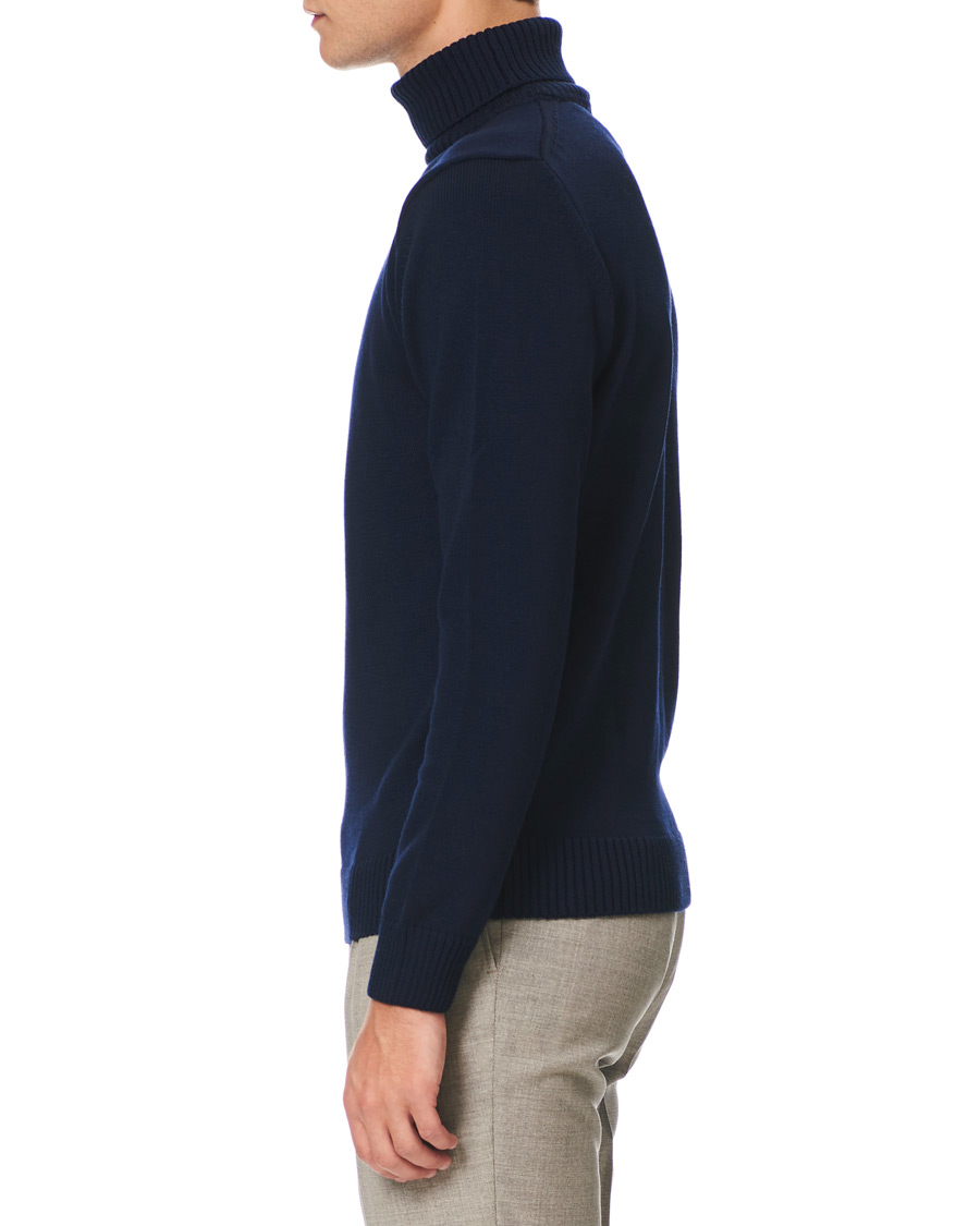 Herren | Pullover | Stenströms | Heavy Knitted Merino Rollneck Navy