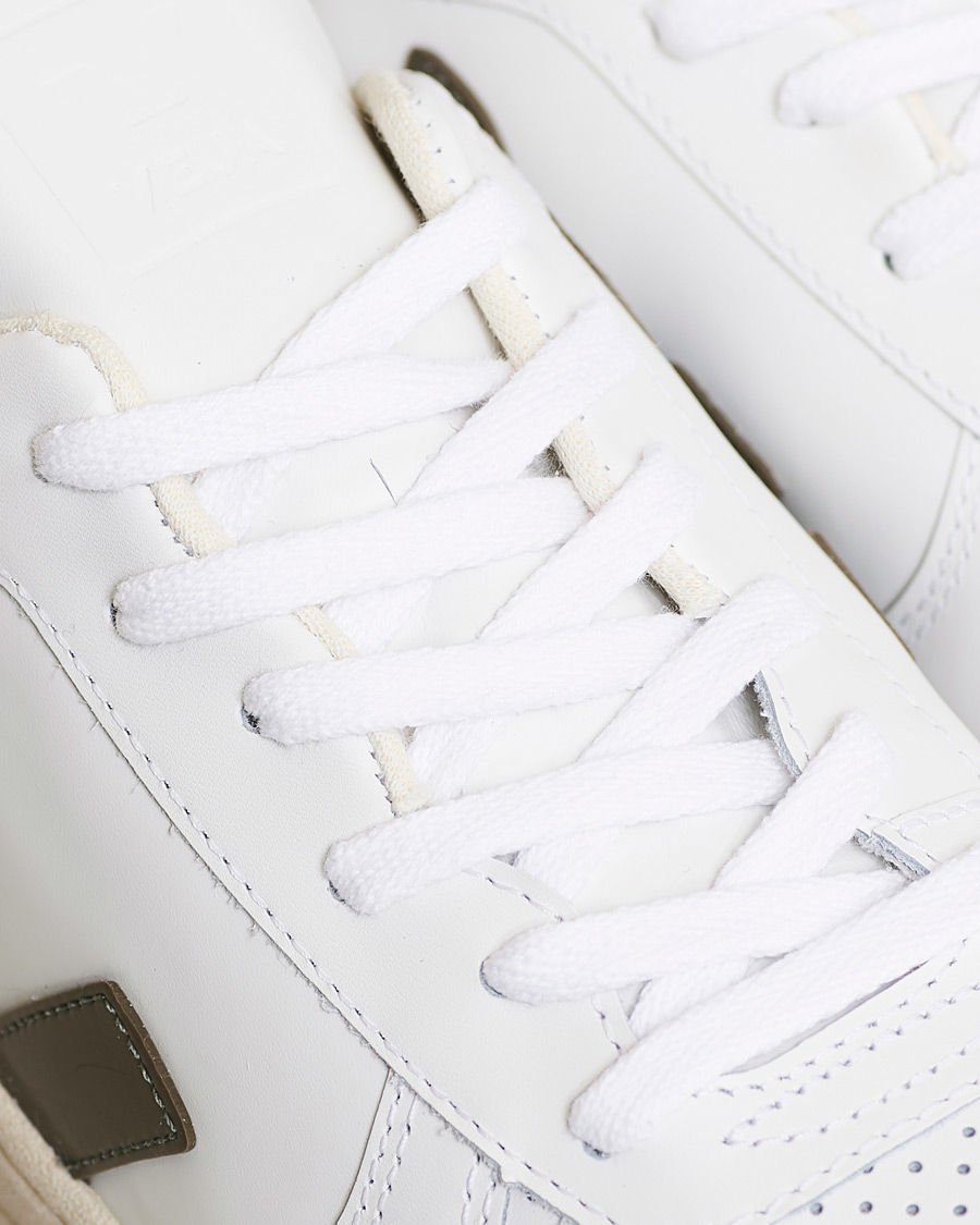 Herren | Veja V-10 Leather Sneaker Extra White/Kaki Indigo | Veja | V-10 Leather Sneaker Extra White/Kaki Indigo