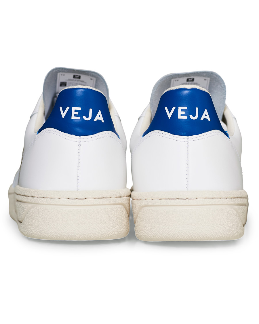 Herren | Veja V-10 Leather Sneaker Extra White/Kaki Indigo | Veja | V-10 Leather Sneaker Extra White/Kaki Indigo