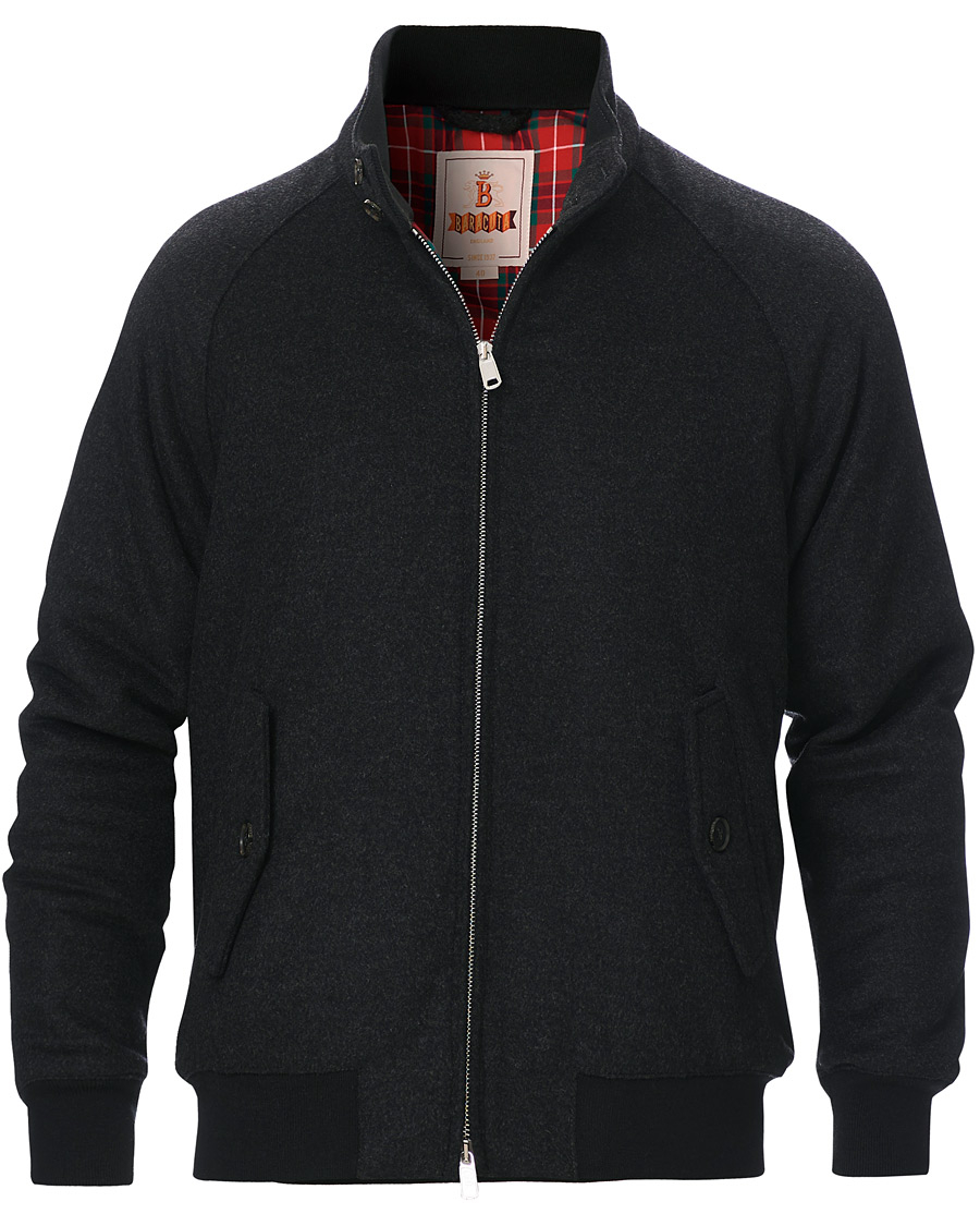 Herren | Jacken | Baracuta | G9 Padded Melton Wool Harrington Jacket Charcoal