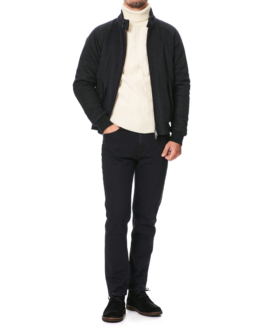 Herren | Jacken | Baracuta | G9 Padded Melton Wool Harrington Jacket Charcoal