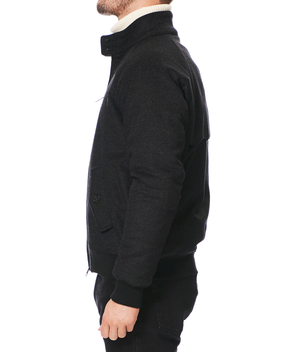 Herren | Jacken | Baracuta | G9 Padded Melton Wool Harrington Jacket Charcoal