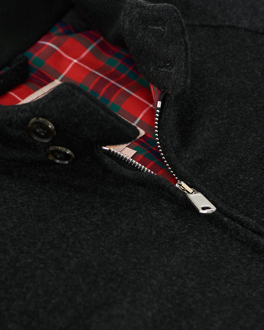 Herren | Jacken | Baracuta | G9 Padded Melton Wool Harrington Jacket Charcoal