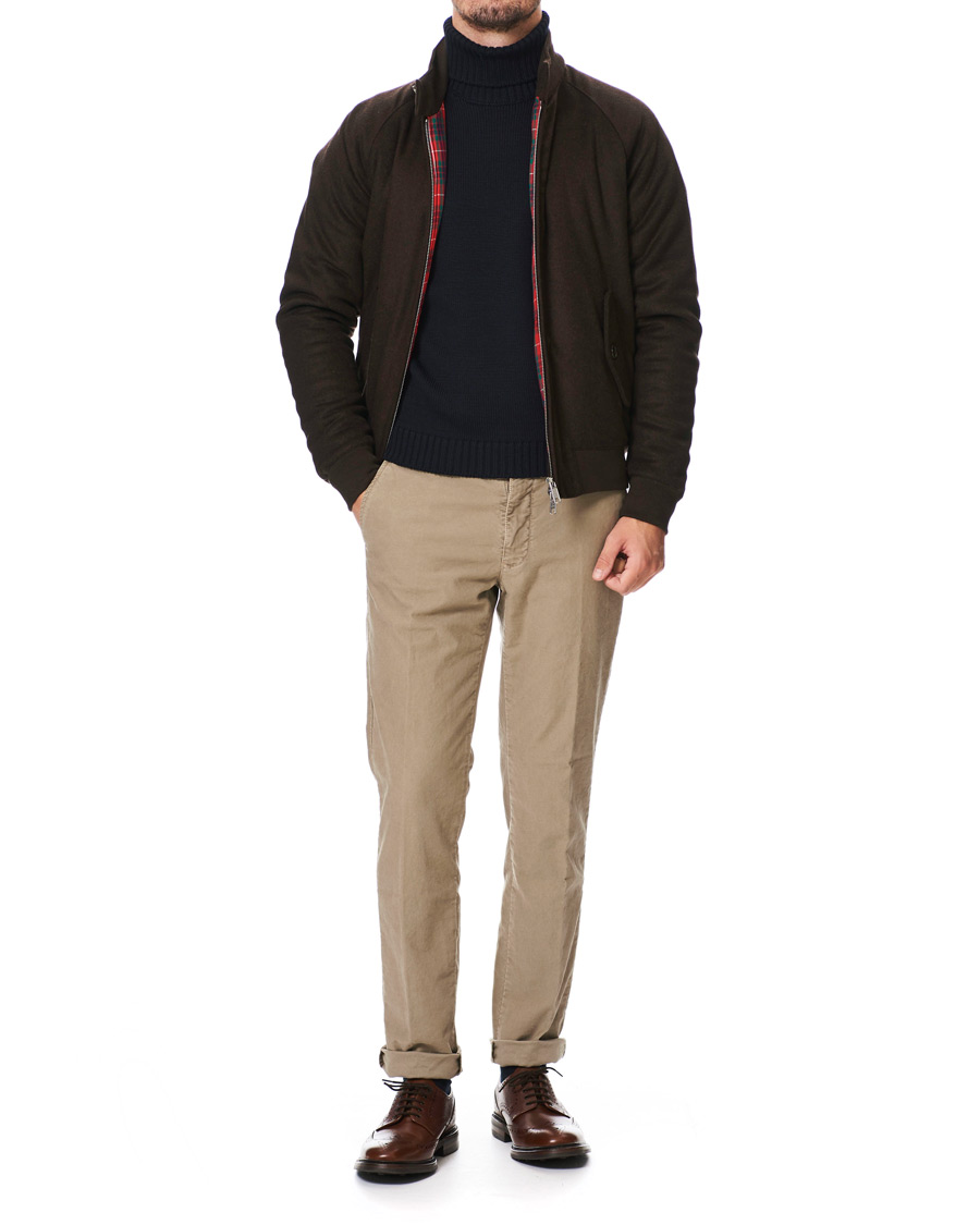 Herren | Jacken | Baracuta | G9 Padded Melton Wool Harrington Jacket Brown