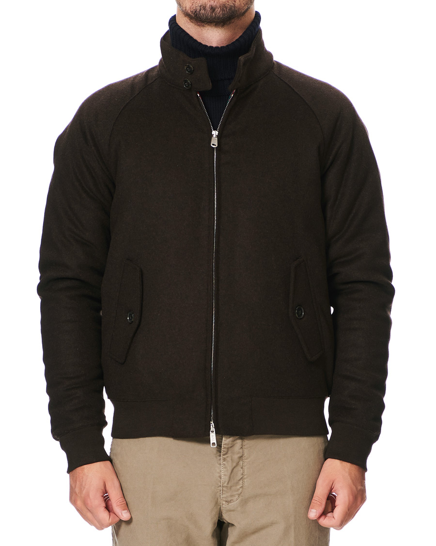 Herren | Jacken | Baracuta | G9 Padded Melton Wool Harrington Jacket Brown