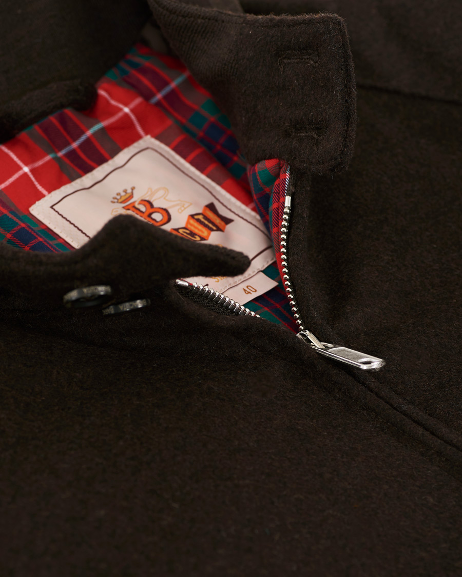 Herren | Jacken | Baracuta | G9 Padded Melton Wool Harrington Jacket Brown
