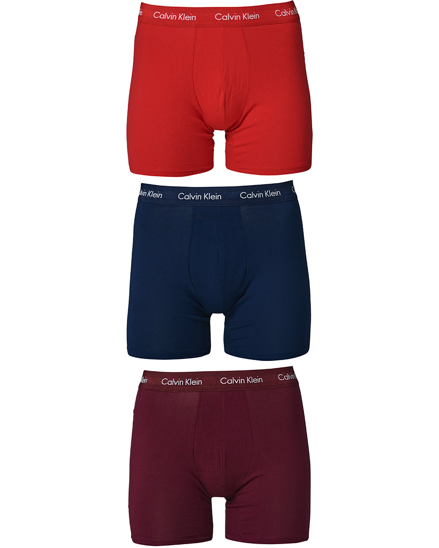 Herren | Unterwäsche | Calvin Klein | Cotton Stretch 3-Pack Boxer Breif Navy/Wine/Red