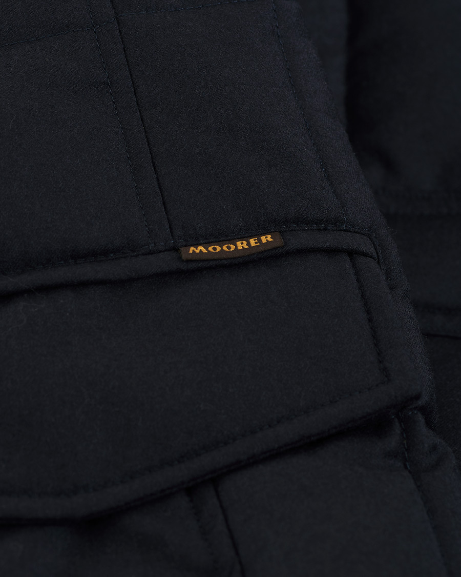 Herren | Jacken | MooRER | Padded Flannel Double Breasted Coat Navy