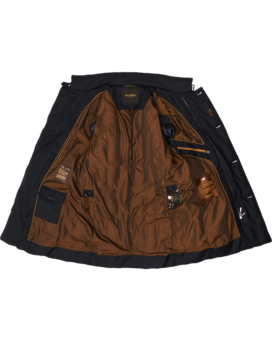 Herren | Jacken | MooRER | Padded Flannel Double Breasted Coat Navy