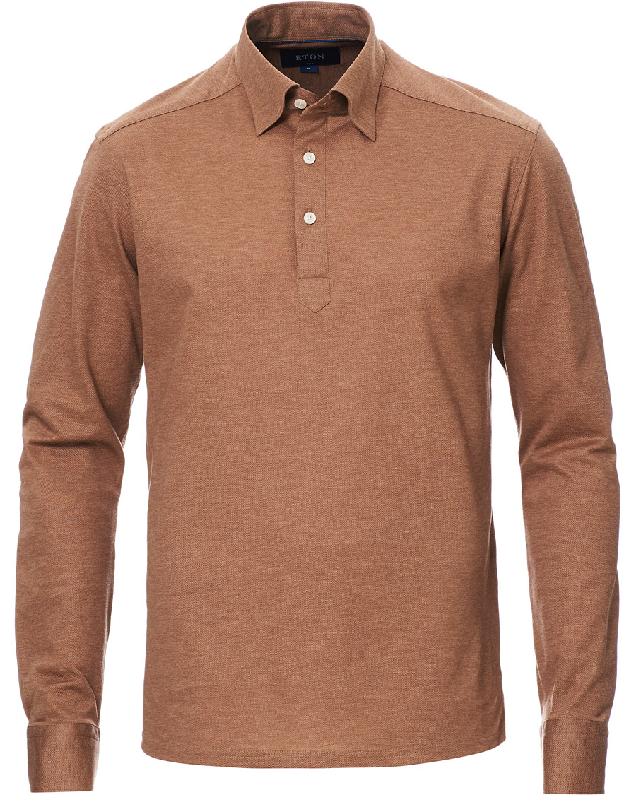 Herren | Hemden | Eton | Slim Fit Pique Button Under Poloshirt Nougat