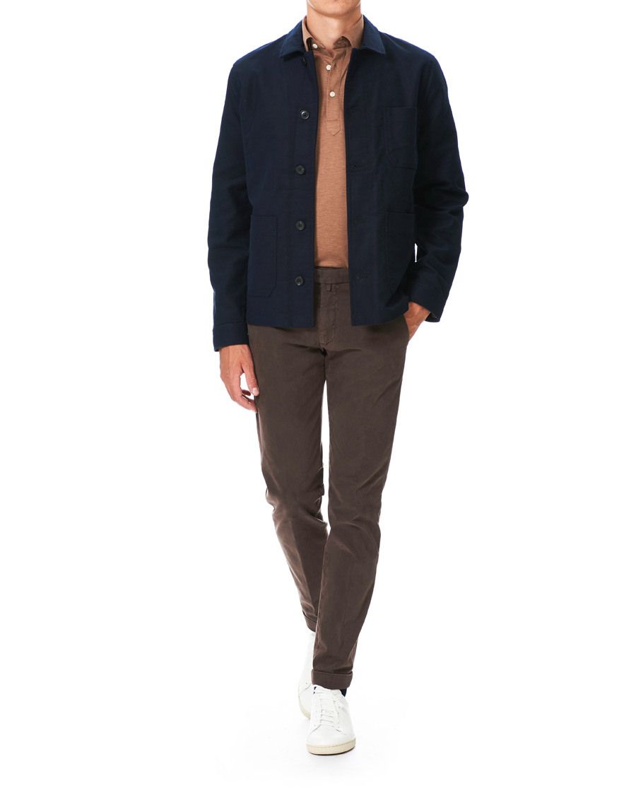 Herren | Hemden | Eton | Slim Fit Pique Button Under Poloshirt Nougat