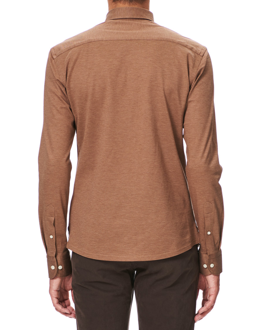 Herren | Hemden | Eton | Slim Fit Pique Button Under Poloshirt Nougat