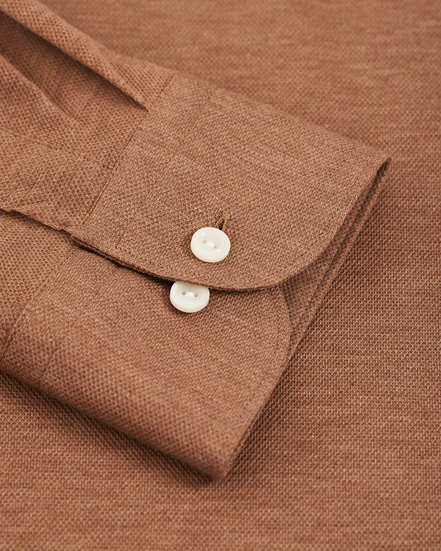 Herren | Hemden | Eton | Slim Fit Pique Button Under Poloshirt Nougat