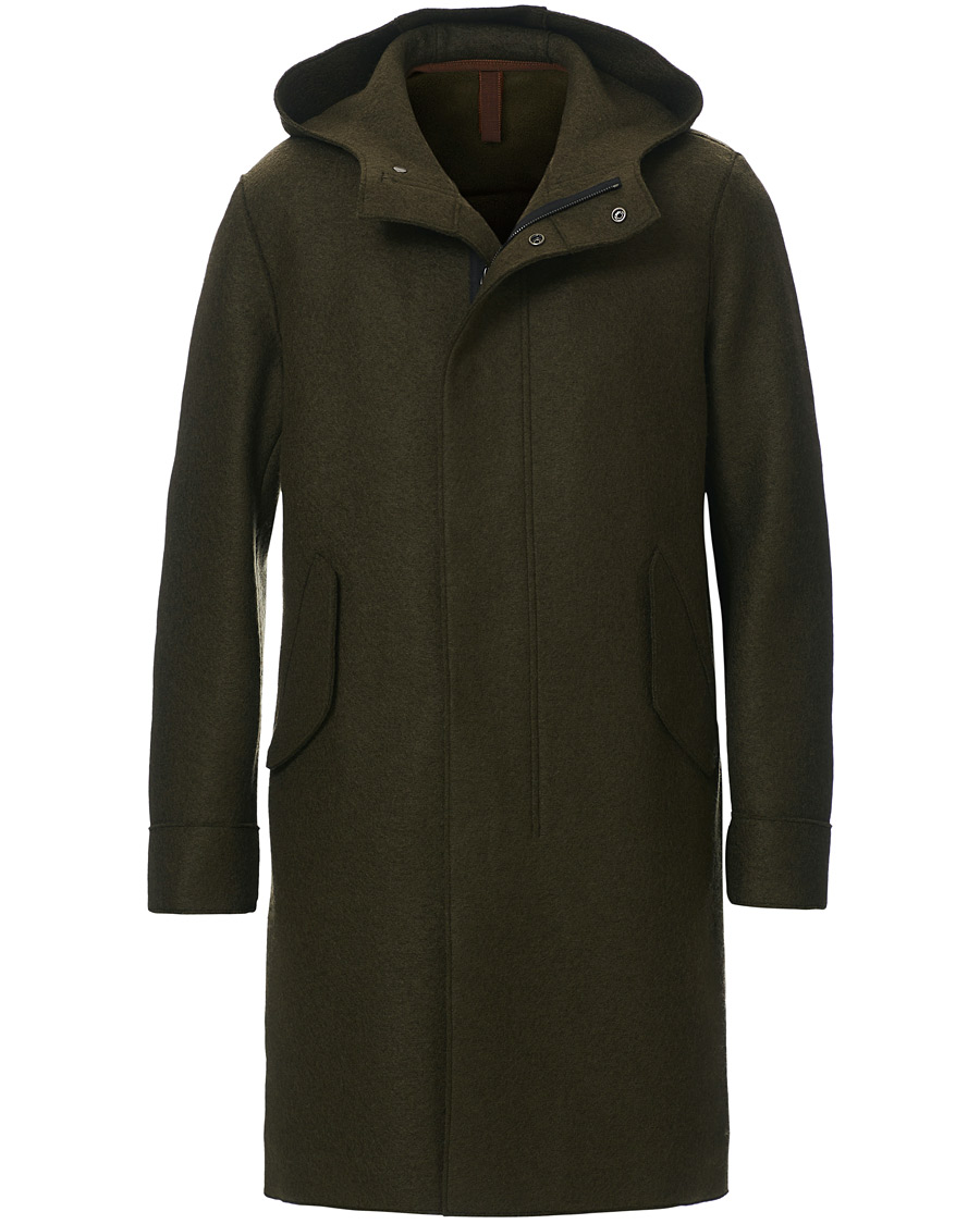 Herren | Jacken | Harris Wharf London | Pressed Wool Fishtail Parka Moss Green