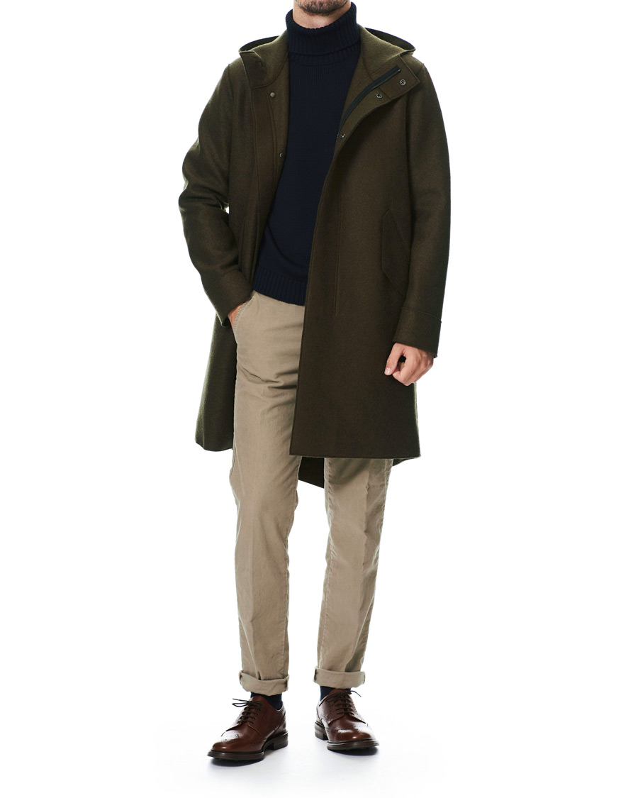 Herren | Jacken | Harris Wharf London | Pressed Wool Fishtail Parka Moss Green