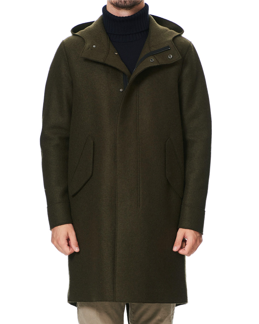 Herren | Jacken | Harris Wharf London | Pressed Wool Fishtail Parka Moss Green