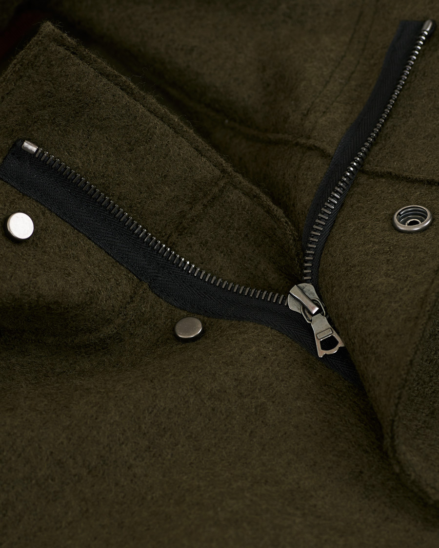 Herren | Jacken | Harris Wharf London | Pressed Wool Fishtail Parka Moss Green