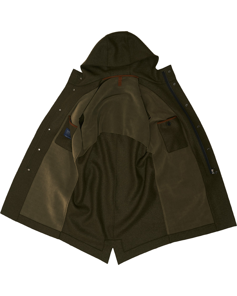 Herren | Jacken | Harris Wharf London | Pressed Wool Fishtail Parka Moss Green
