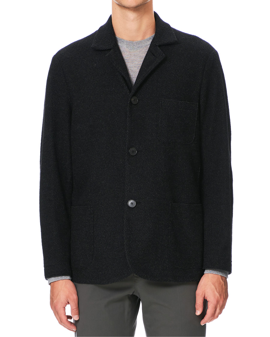Herren | Hemden | Harris Wharf London | Twill Terry Overshirt Anthracite