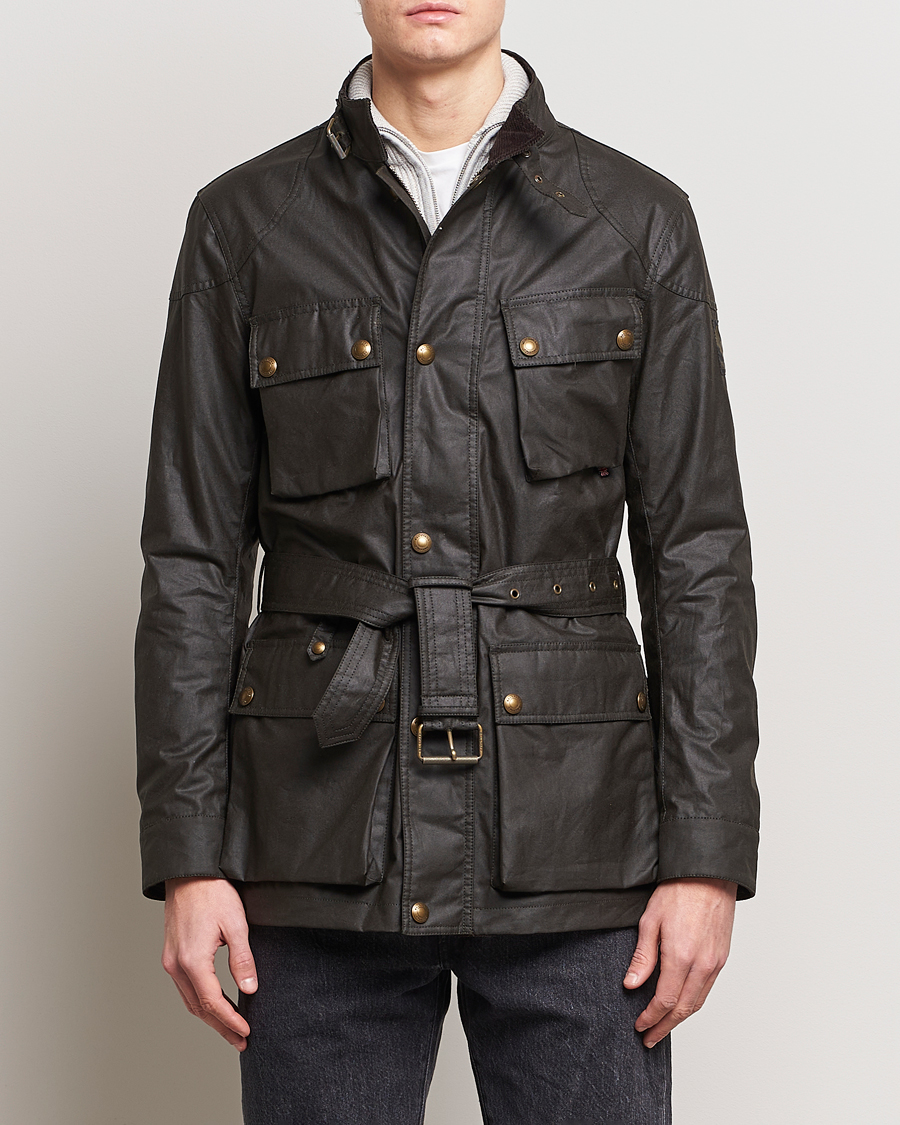 Men |  | Belstaff | Trialmaster Waxed Jacket Faded Olive