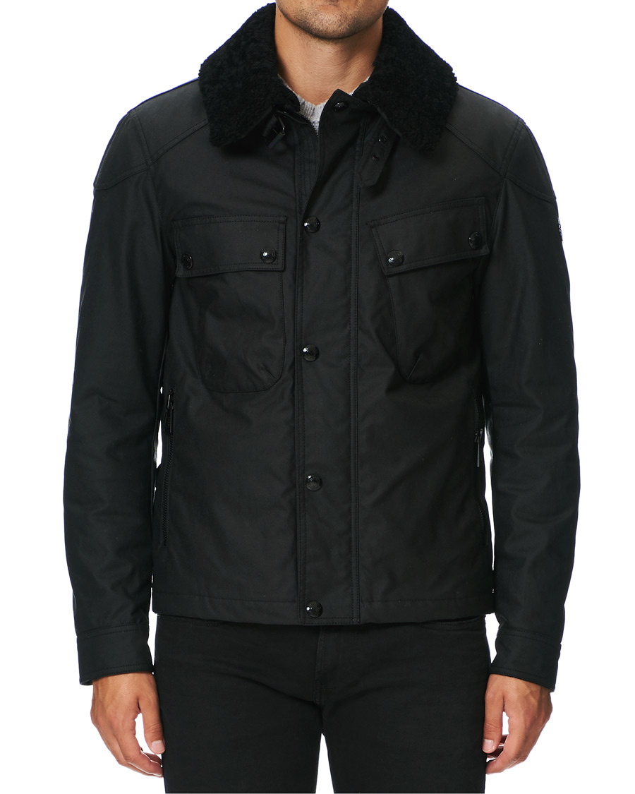 Herren | Jacken | Belstaff | Patrol Waxed Sherling Jacket Black