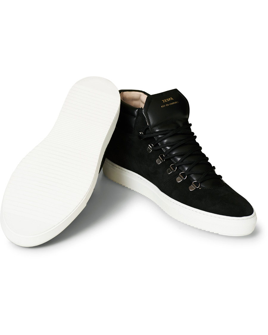 Herren | Zespà ZSP2 High Top Suede Sneakers Black | Zespà | ZSP2 High Top Suede Sneakers Black