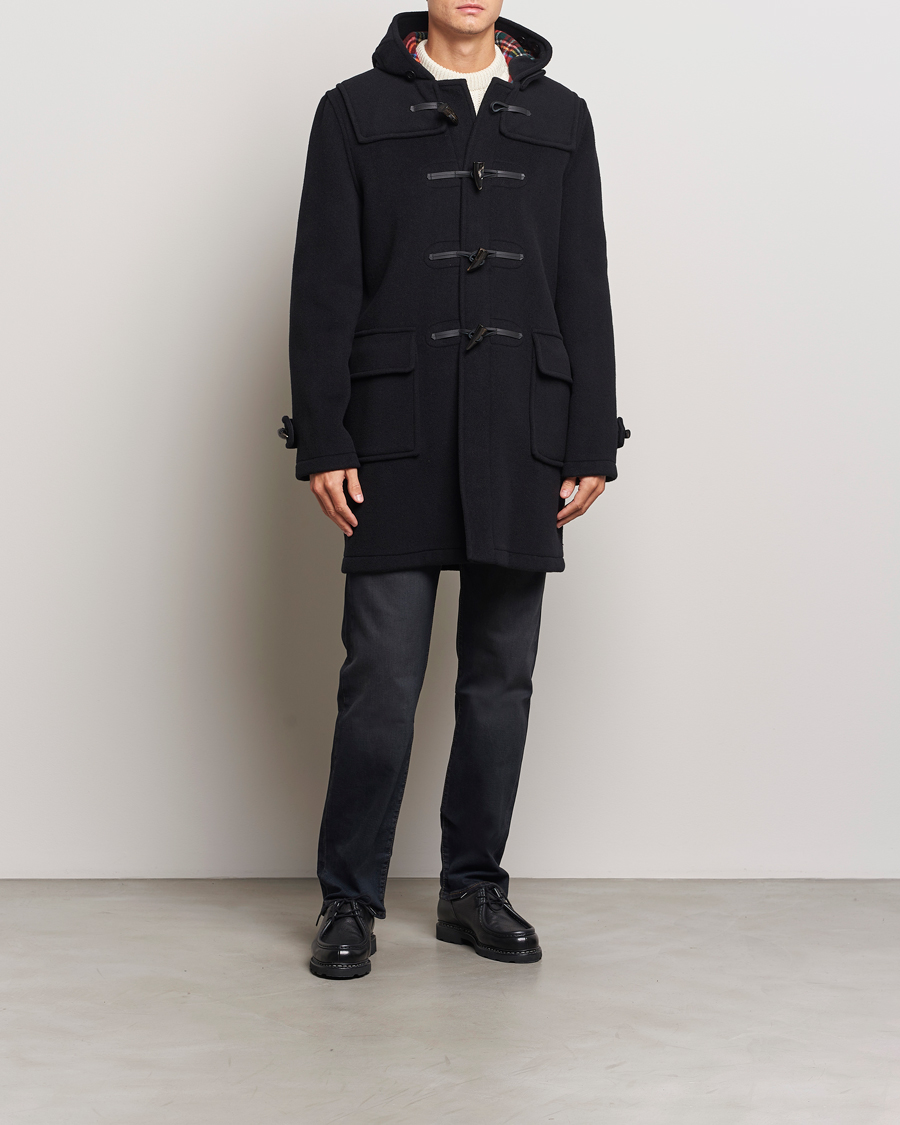 Herren | Jacken | Gloverall | Morris Duffle Coat Black/Royal Stewart