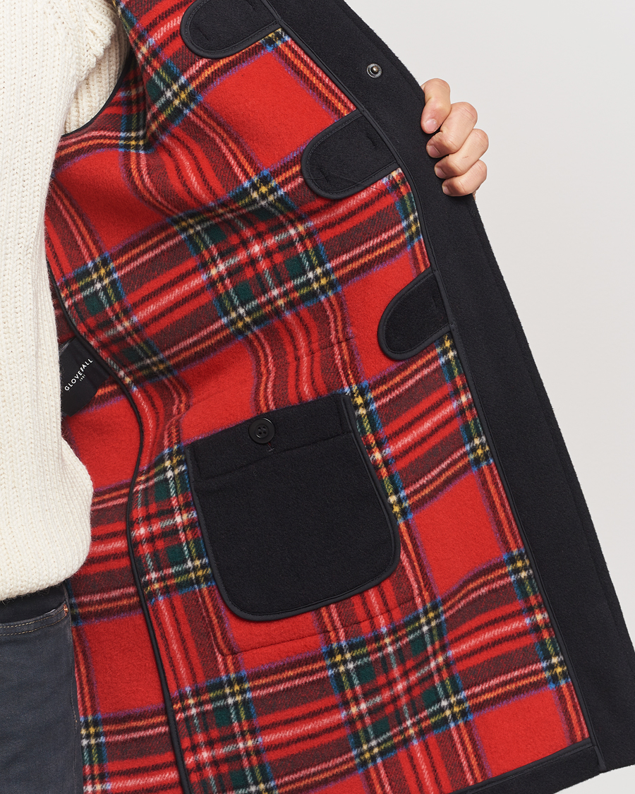 Herren | Jacken | Gloverall | Morris Duffle Coat Black/Royal Stewart