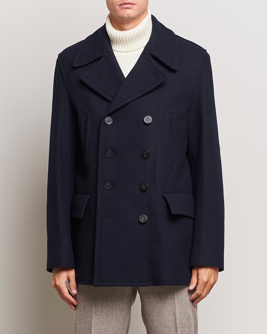Herren | Jacken | Gloverall | Churchill Reefer Peacoat Navy