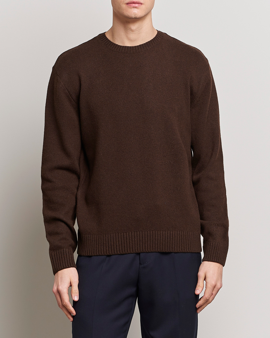 Men | Knitted Jumpers | Colorful Standard | Classic Merino Wool Crew Neck Coffee Brown