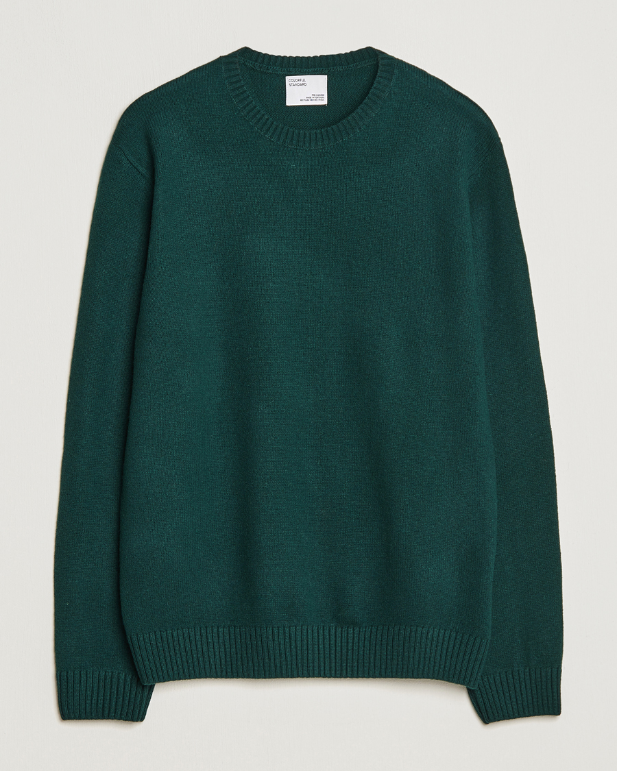 Herren |  | Colorful Standard | Classic Merino Wool Crew Neck Emerald Green