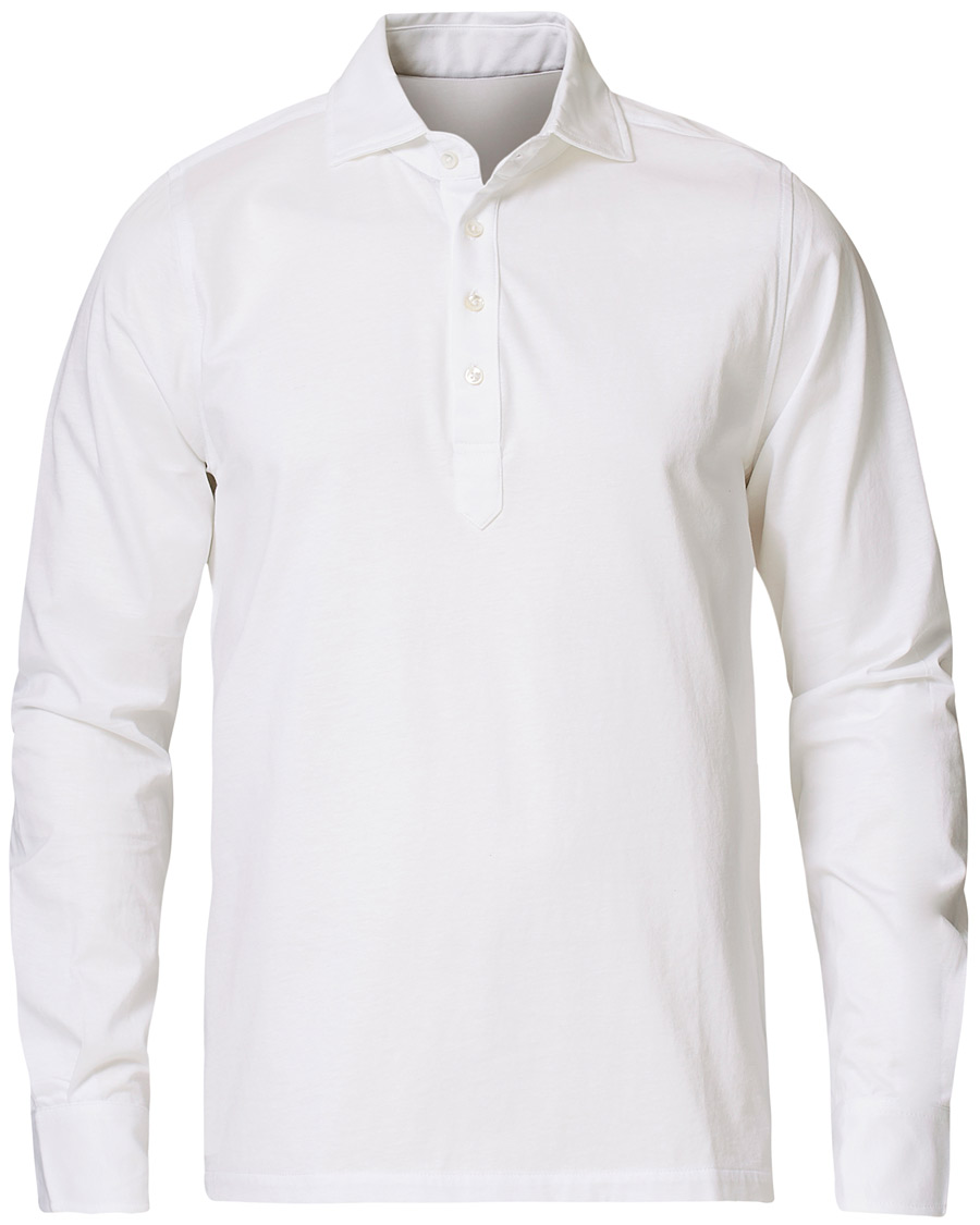 Herren | Hemden | Stenströms | Cotton Popover Poloshirt White