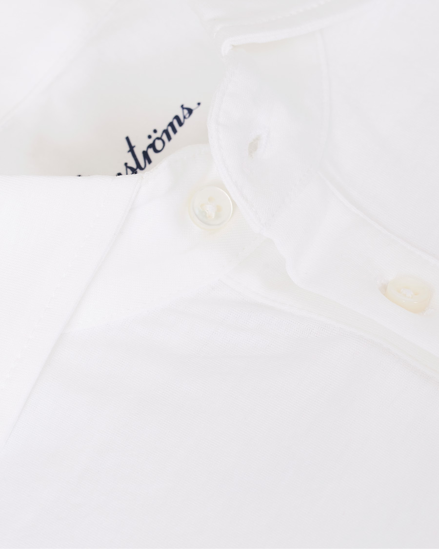 Herren | Hemden | Stenströms | Cotton Popover Poloshirt White