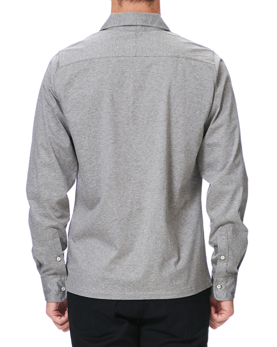 Herren | Hemden | Stenströms | Cotton Popover Poloshirt Grey Melange