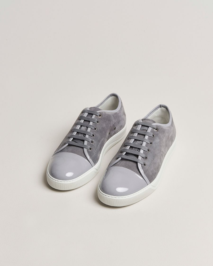 Herren | Wildlederschuhe | Lanvin | Patent Cap Toe Sneaker Light Grey