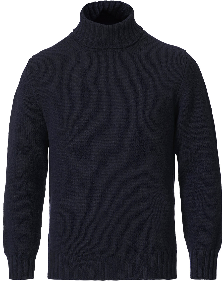 Herren | Pullover | Drake's | Lambswool Rollneck Navy