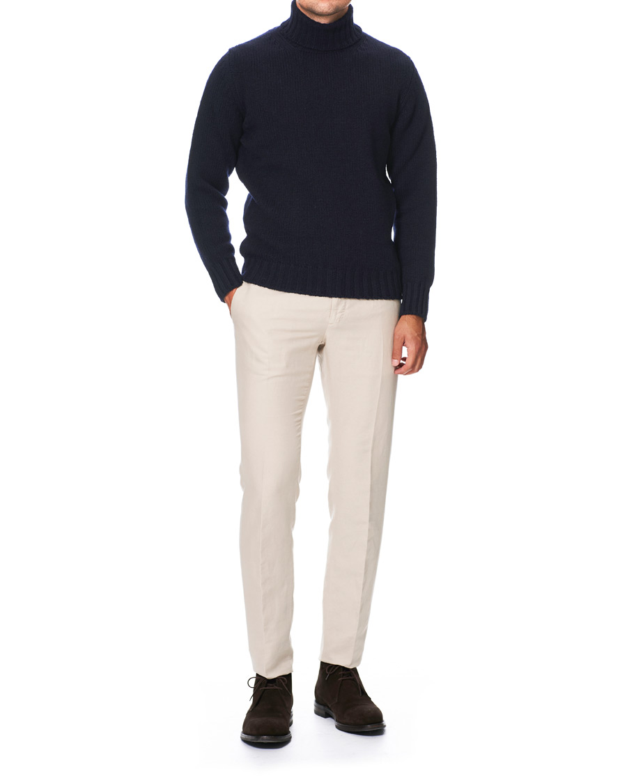Herren | Pullover | Drake's | Lambswool Rollneck Navy